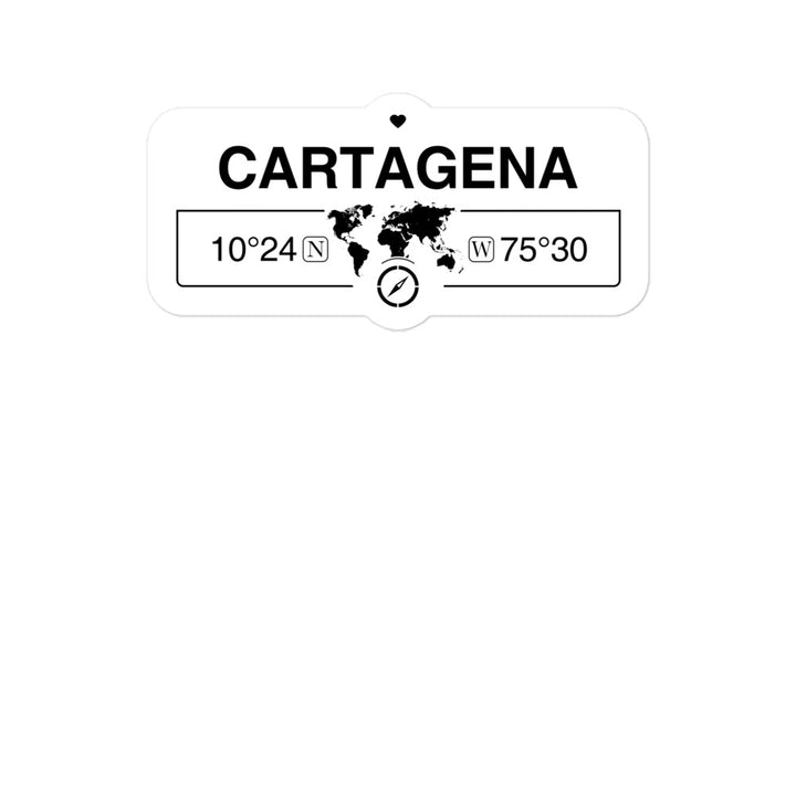 Cartagena, Colombia 2 x 5.5" Inch Stickers Gift with Map Coordinates #REF2748F6546