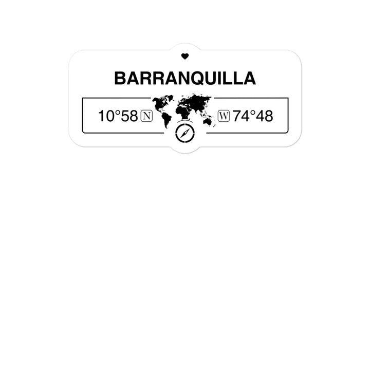 Barranquilla, Colombia 2 x 5.5" Inch Stickers Gift with Map Coordinates #REF2748F6546