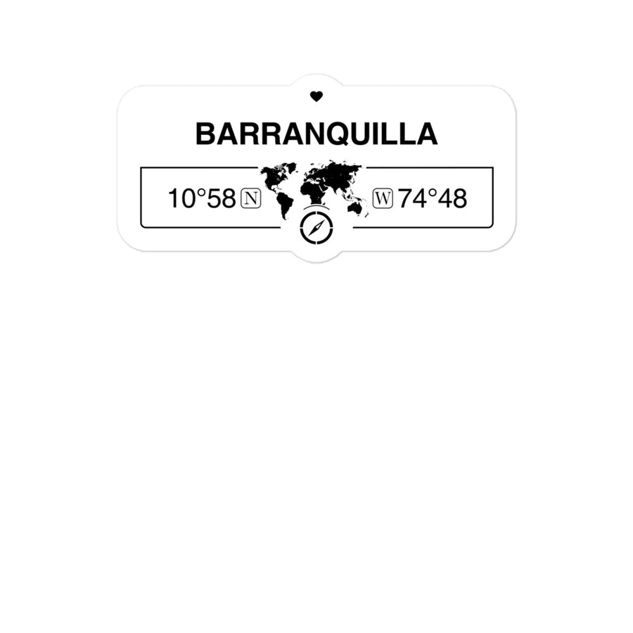 Barranquilla, Colombia 2 x 5.5" Inch Stickers Gift with Map Coordinates #REF2748F6546