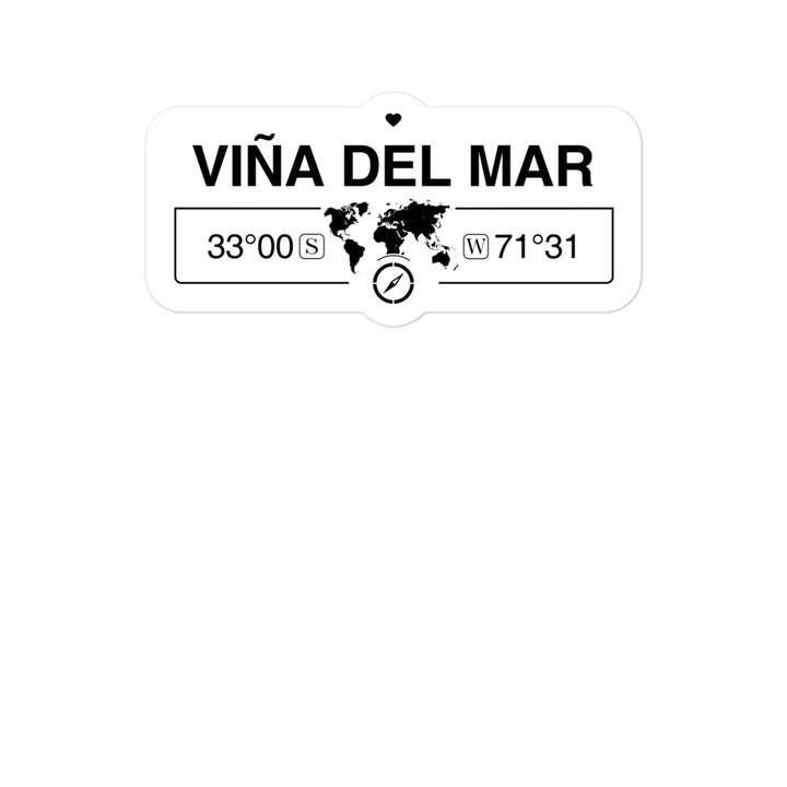 ViÃ±a Del Mar, Chile 2 x 5.5" Inch Stickers Gift with Map Coordinates #REF2748F6546