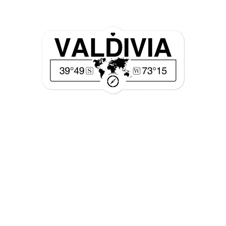 Valdivia, Chile 2 x 5.5" Inch Stickers Gift with Map Coordinates #REF2748F6546