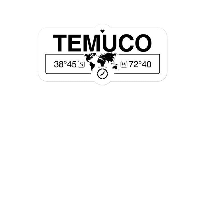 Temuco, Chile 2 x 5.5" Inch Stickers Gift with Map Coordinates #REF2748F6546