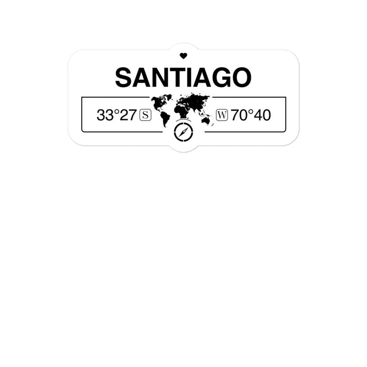 Santiago, Chile 2 x 5.5" Inch Stickers Gift with Map Coordinates #REF2748F6546