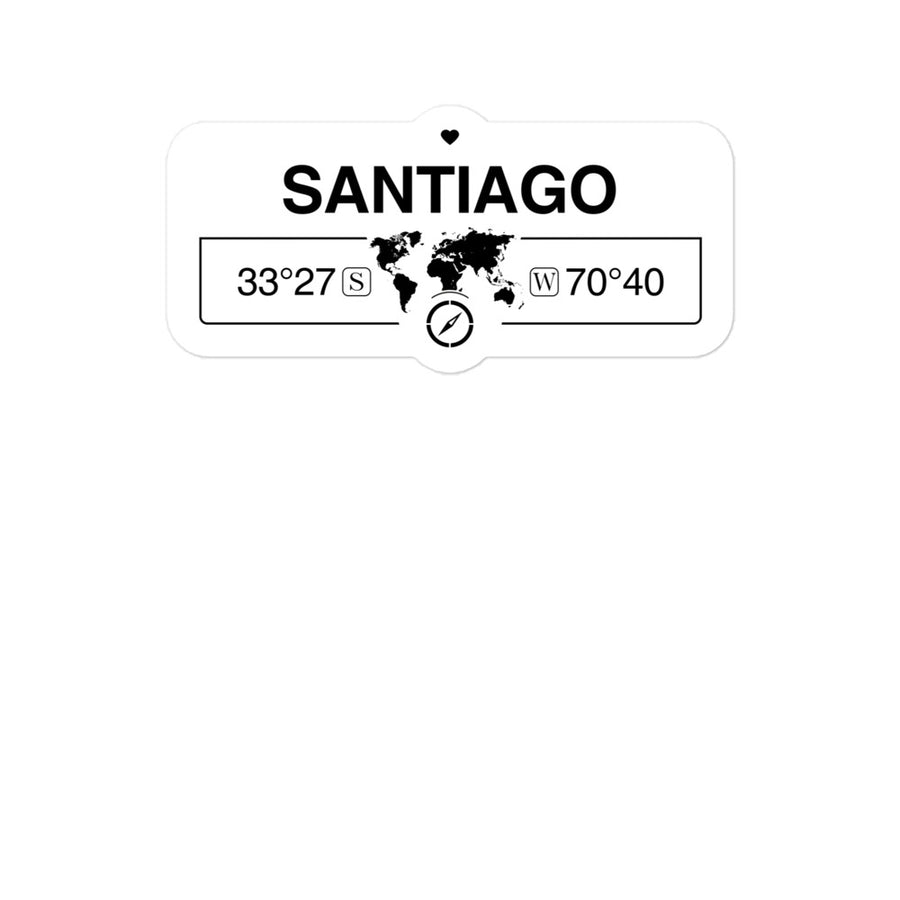 Santiago, Chile 2 x 5.5" Inch Stickers Gift with Map Coordinates #REF2748F6546