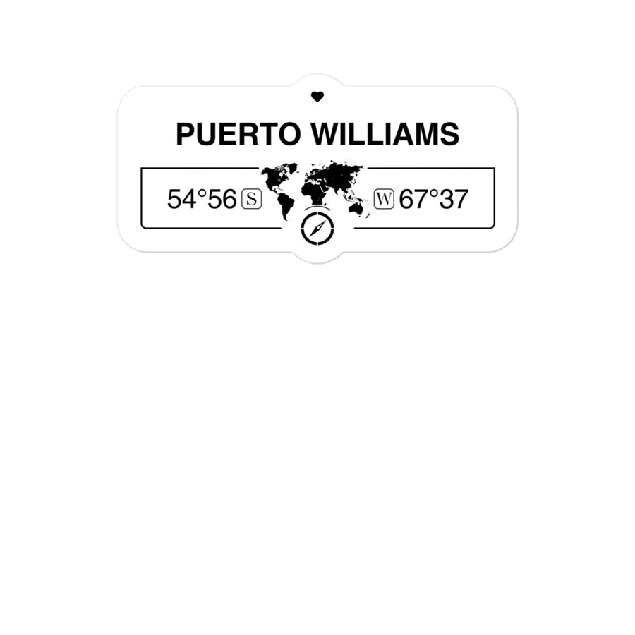 Puerto Williams, Chile 2 x 5.5" Inch Stickers Gift with Map Coordinates #REF2748F6546