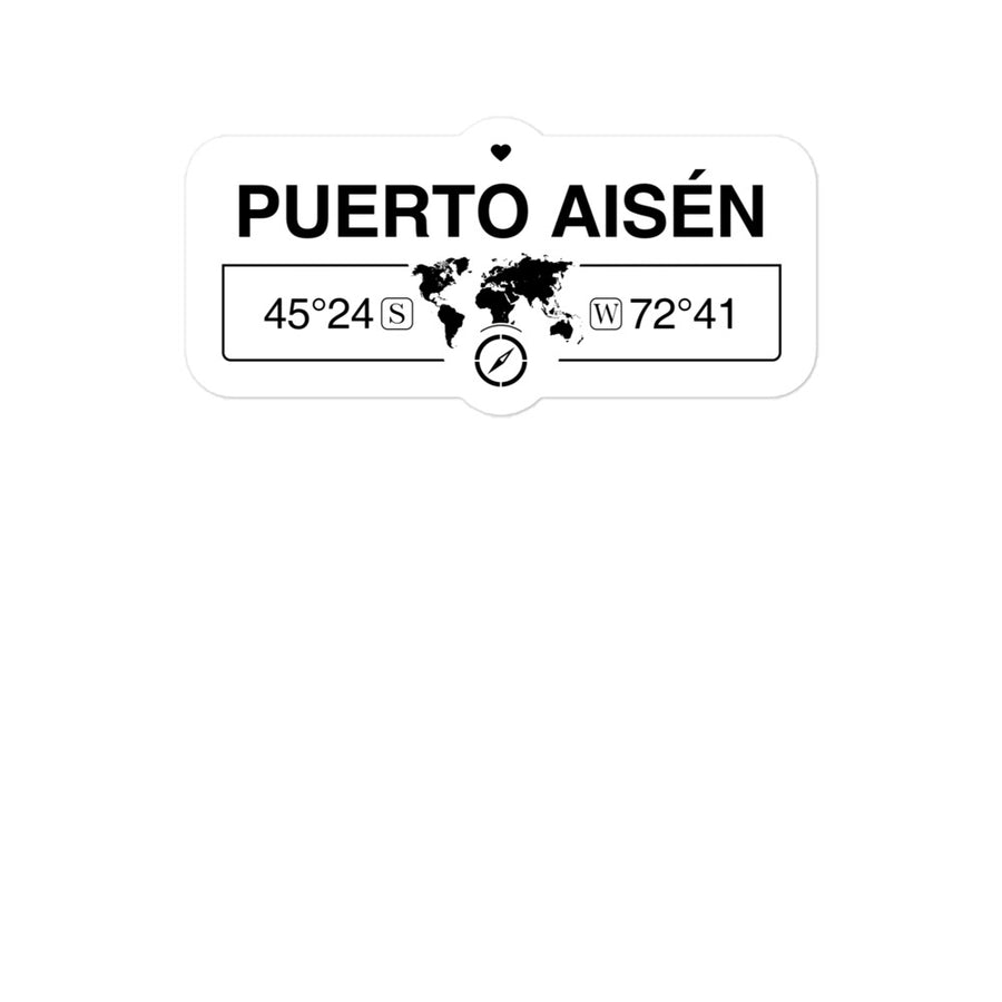 Puerto AisÃ©n, Chile 2 x 5.5" Inch Stickers Gift with Map Coordinates #REF2748F6546