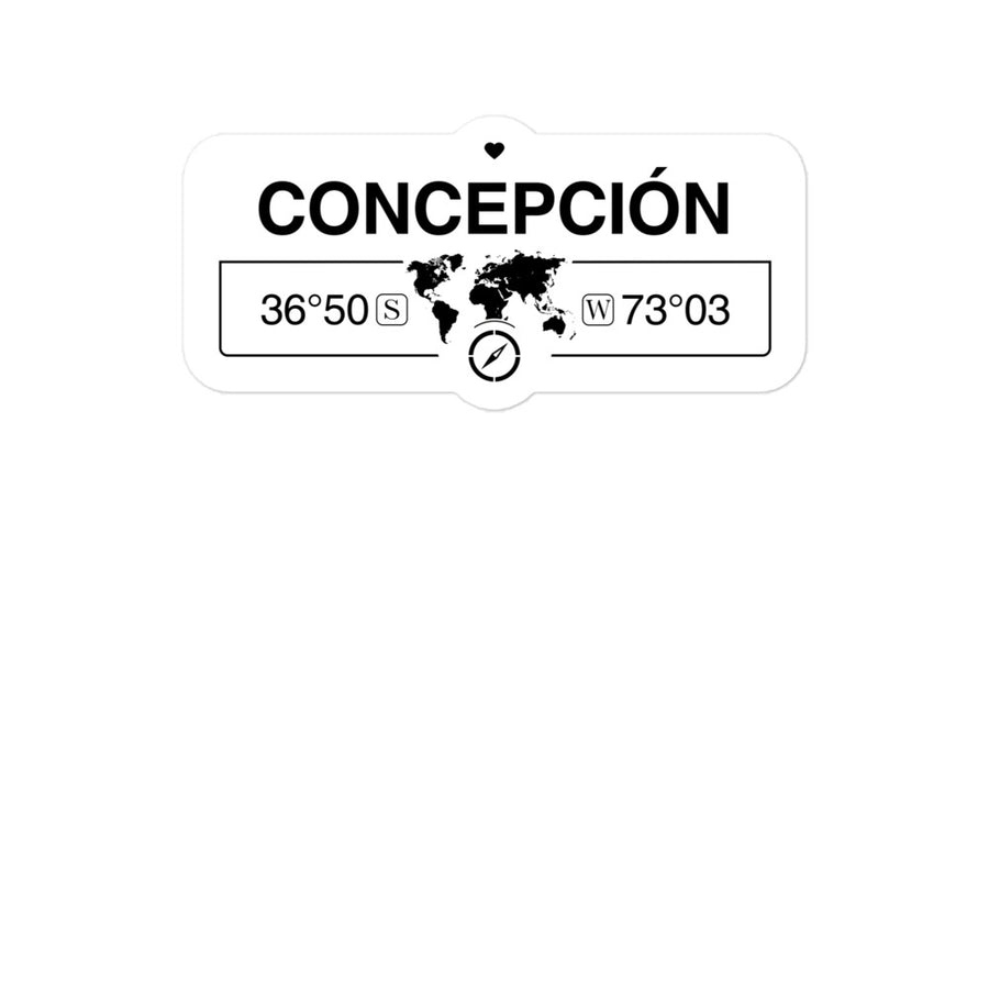 ConcepciÃ³n, Chile 2 x 5.5" Inch Stickers Gift with Map Coordinates #REF2748F6546