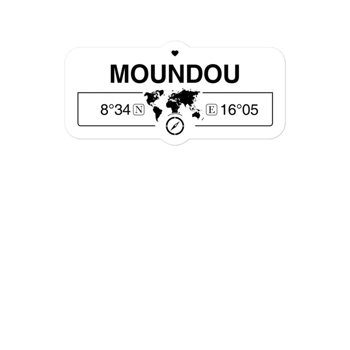 Moundou, Chad 2 x 5.5" Inch Stickers Gift with Map Coordinates #REF2748F6546