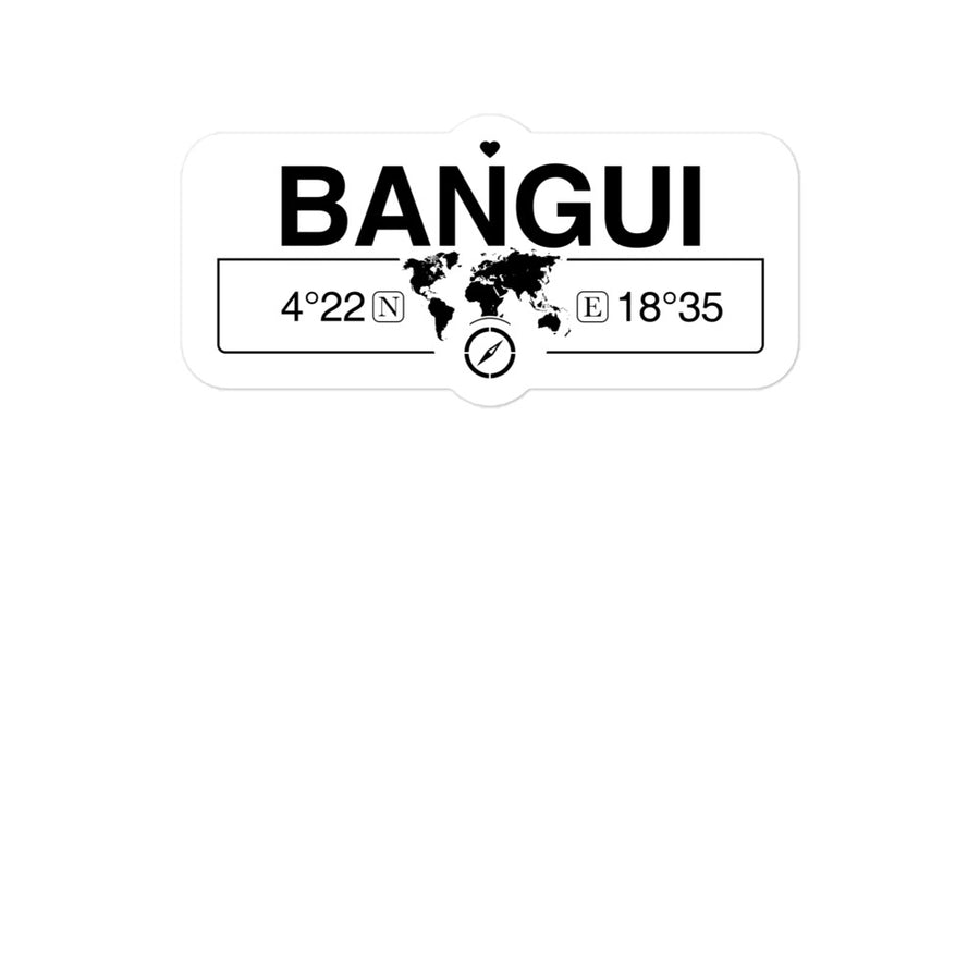 Bangui, Central African 2 x 5.5" Inch Stickers Gift with Map Coordinates #REF2748F6546