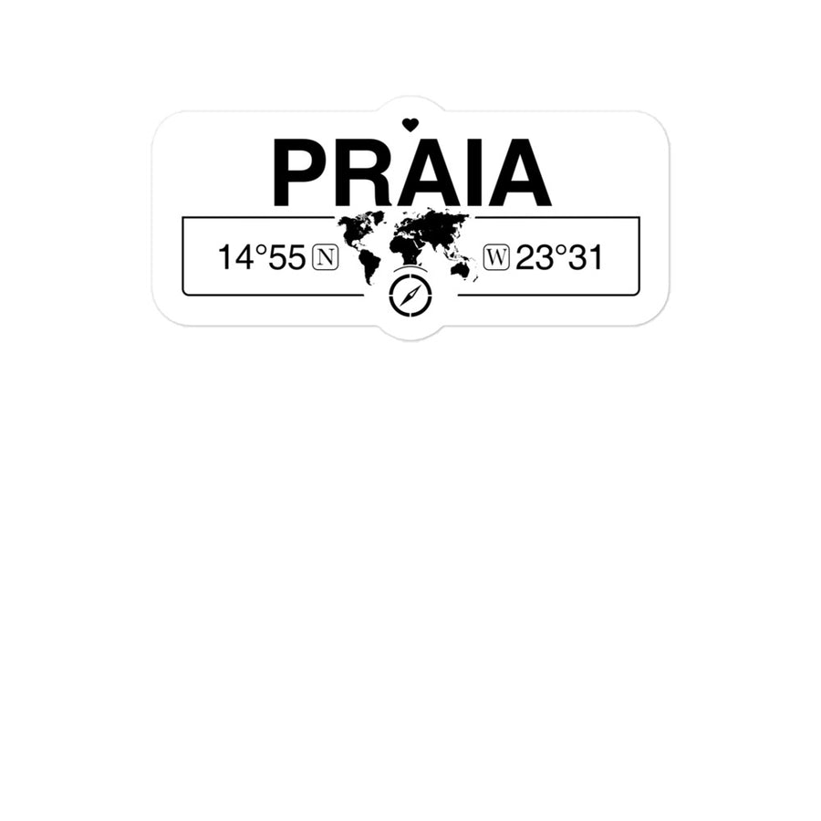 Praia, Cape Verde 2 x 5.5" Inch Stickers Gift with Map Coordinates #REF2748F6546