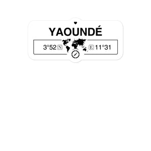 YaoundÃ©, Cameroon 2 x 5.5" Inch Stickers Gift with Map Coordinates #REF2748F6546