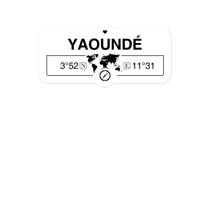 YaoundÃ©, Cameroon 2 x 5.5" Inch Stickers Gift with Map Coordinates #REF2748F6546