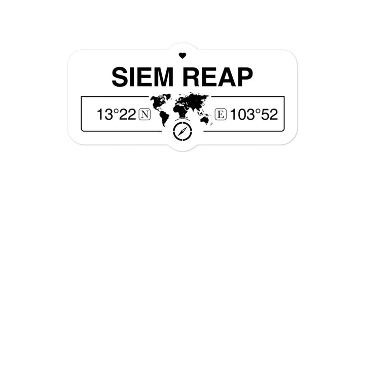 Siem Reap, Cambodia 2 x 5.5" Inch Stickers Gift with Map Coordinates #REF2748F6546