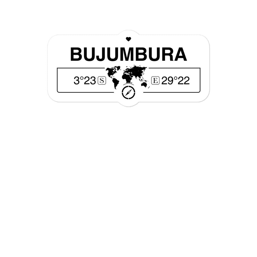 Bujumbura, Burundi 2 x 5.5" Inch Stickers Gift with Map Coordinates #REF2748F6546