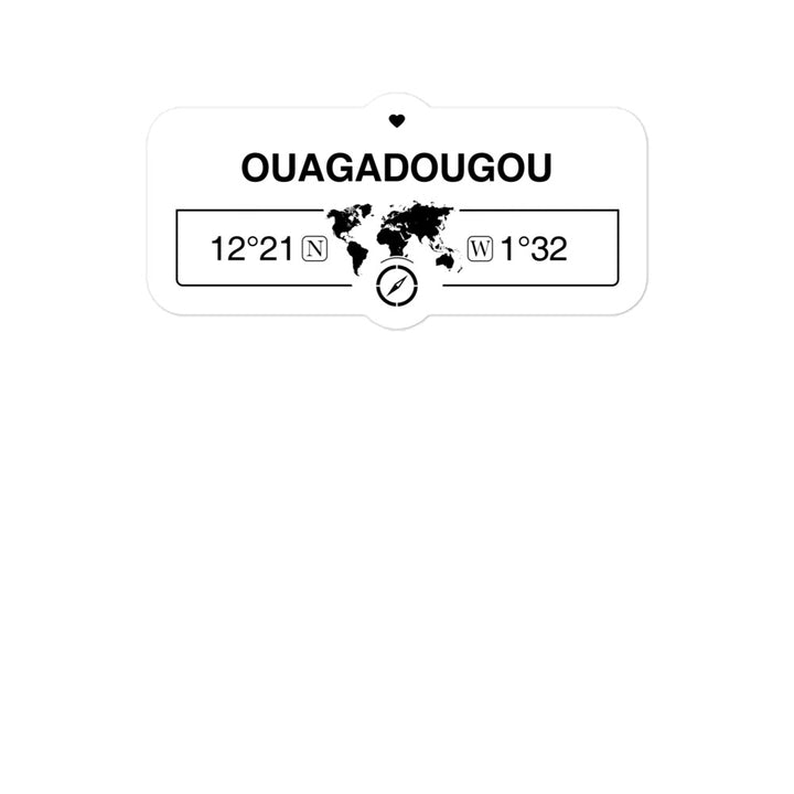 Ouagadougou, Burkina Fas 2 x 5.5" Inch Stickers Gift with Map Coordinates #REF2748F6546