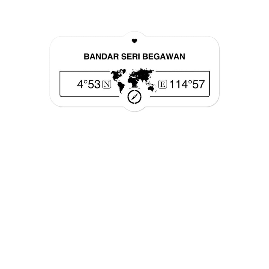 Bandar Seri Begawan, Brunei 2 x 5.5" Inch Stickers Gift with Map Coordinates #REF2748F6546
