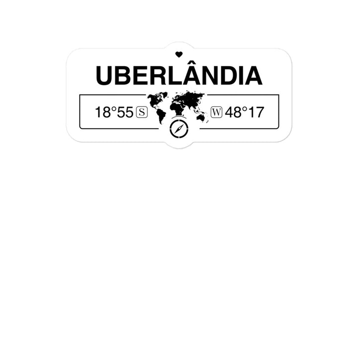 UberlÃ¢ndia, Brazil 2 x 5.5" Inch Stickers Gift with Map Coordinates #REF2748F6546