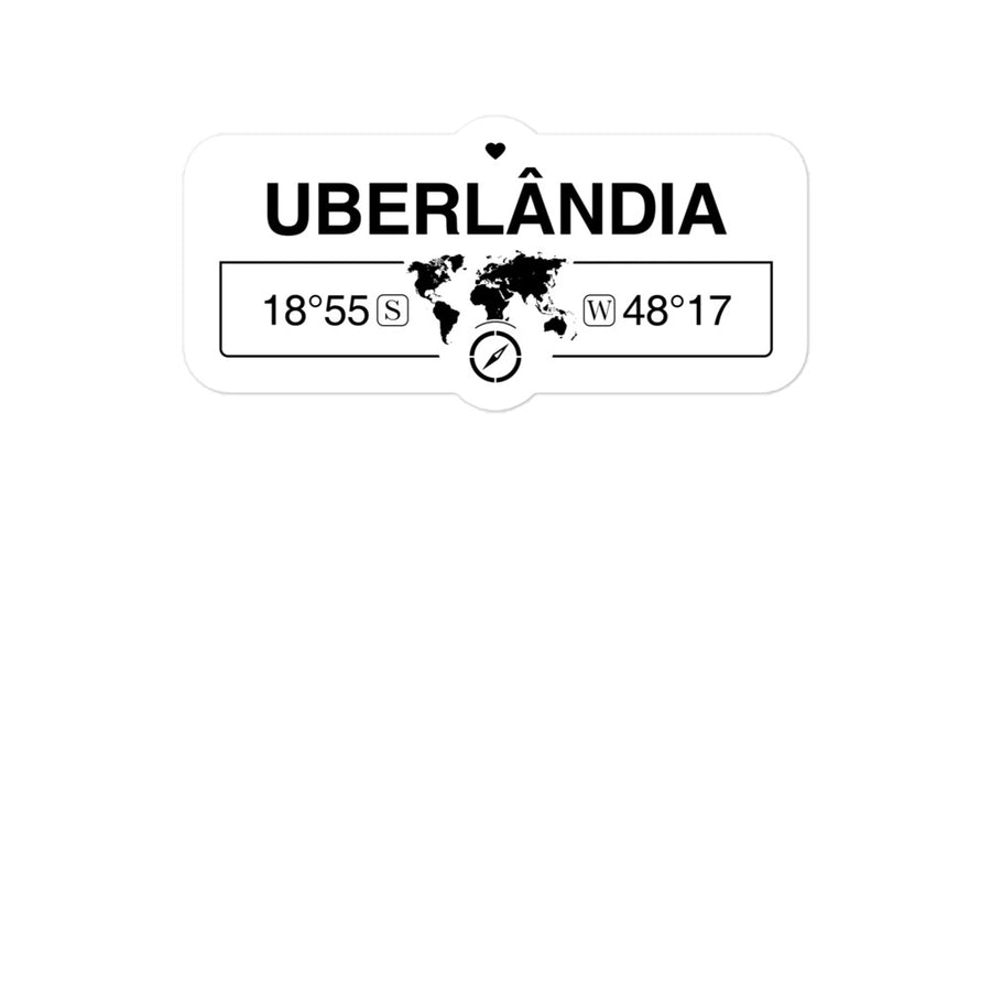 UberlÃ¢ndia, Brazil 2 x 5.5" Inch Stickers Gift with Map Coordinates #REF2748F6546
