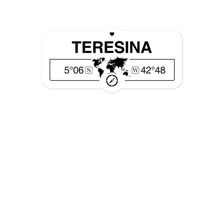 Teresina, Brazil 2 x 5.5" Inch Stickers Gift with Map Coordinates #REF2748F6546