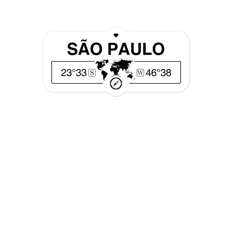 SÃ£o Paulo, Brazil 2 x 5.5" Inch Stickers Gift with Map Coordinates #REF2748F6546