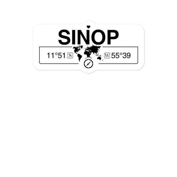 Sinop, Brazil 2 x 5.5" Inch Stickers Gift with Map Coordinates #REF2748F6546