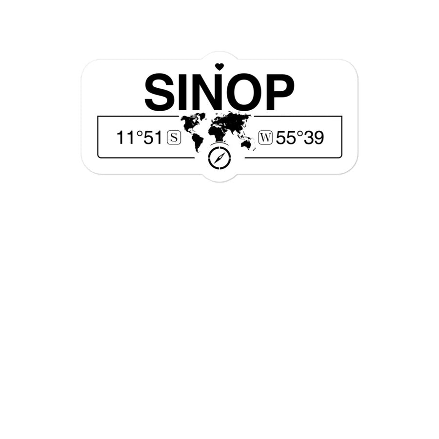 Sinop, Brazil 2 x 5.5" Inch Stickers Gift with Map Coordinates #REF2748F6546