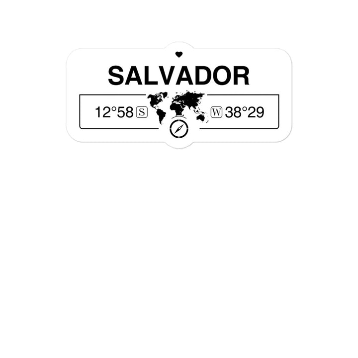 Salvador, Brazil 2 x 5.5" Inch Stickers Gift with Map Coordinates #REF2748F6546