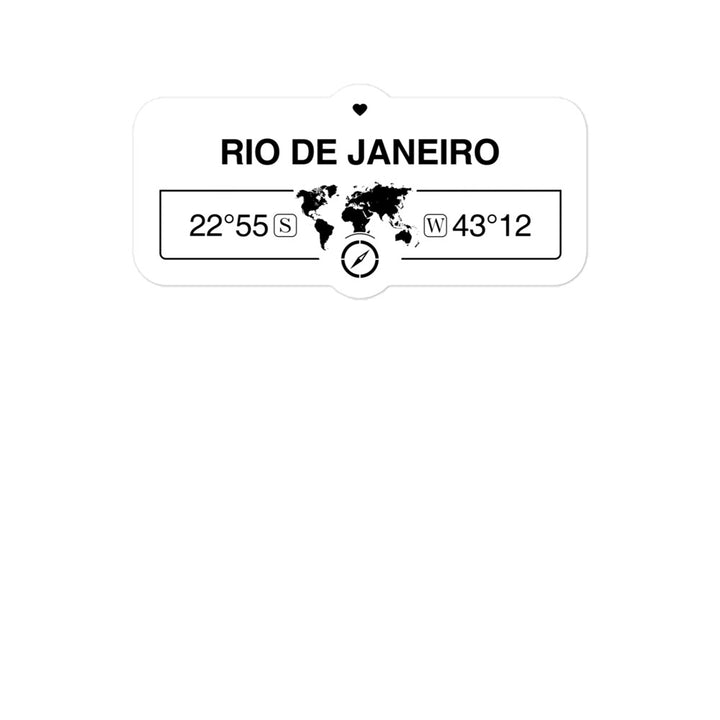 Rio De Janeiro, Brazil 2 x 5.5" Inch Stickers Gift with Map Coordinates #REF2748F6546
