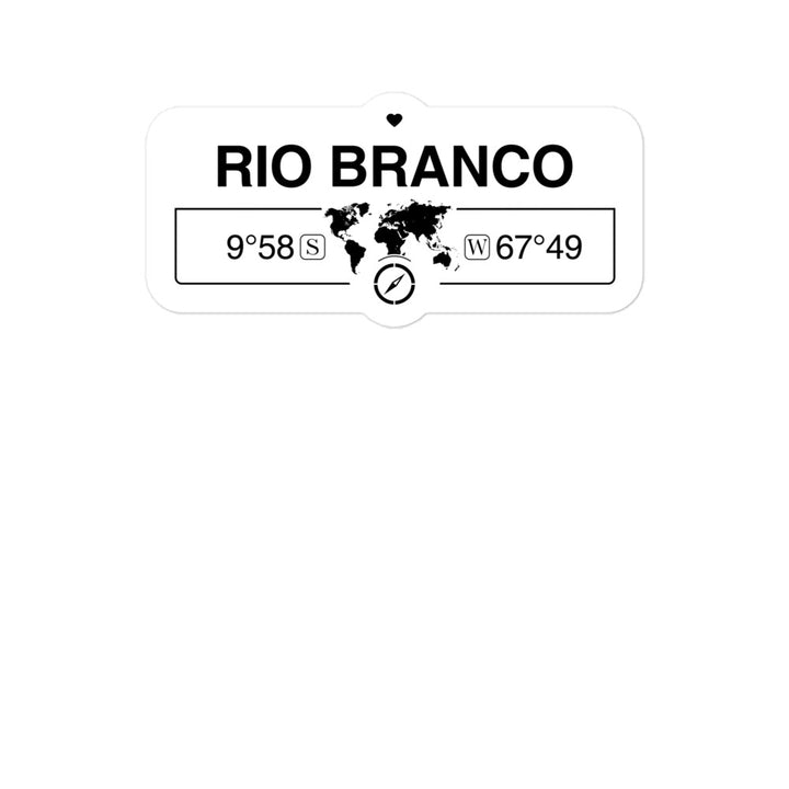 Rio Branco, Brazil 2 x 5.5" Inch Stickers Gift with Map Coordinates #REF2748F6546