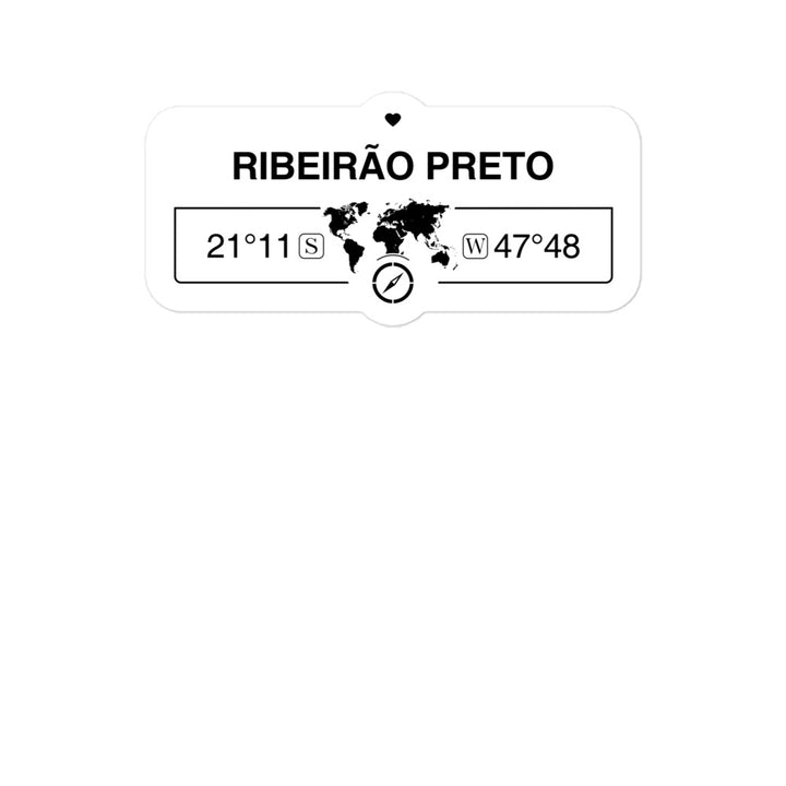 RibeirÃ£o Preto, Brazil 2 x 5.5" Inch Stickers Gift with Map Coordinates #REF2748F6546