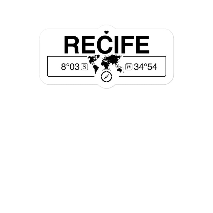 Recife, Brazil 2 x 5.5" Inch Stickers Gift with Map Coordinates #REF2748F6546