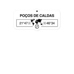 PoÃ§os De Caldas, Brazil 2 x 5.5" Inch Stickers Gift with Map Coordinates #REF2748F6546