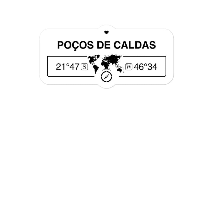 PoÃ§os De Caldas, Brazil 2 x 5.5" Inch Stickers Gift with Map Coordinates #REF2748F6546