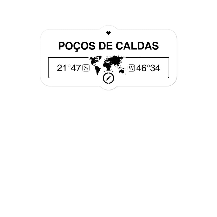 PoÃ§os De Caldas, Brazil 2 x 5.5" Inch Stickers Gift with Map Coordinates #REF2748F6546