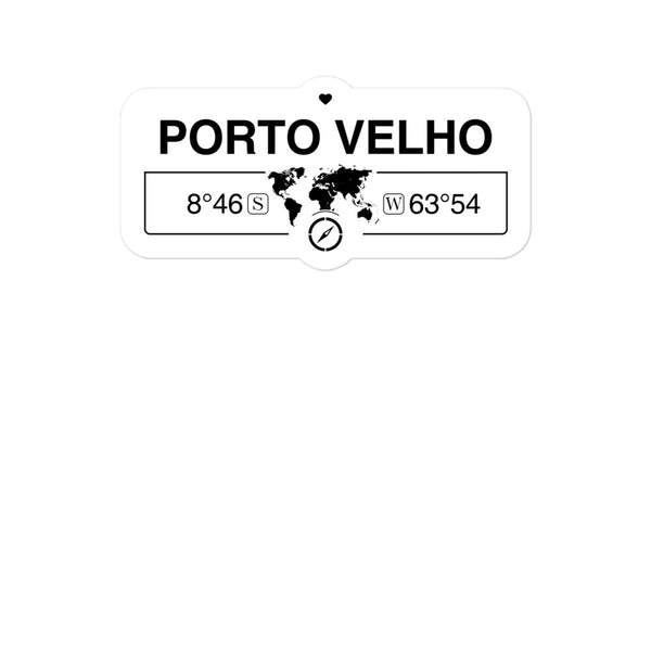 Porto Velho, Brazil 2 x 5.5" Inch Stickers Gift with Map Coordinates #REF2748F6546