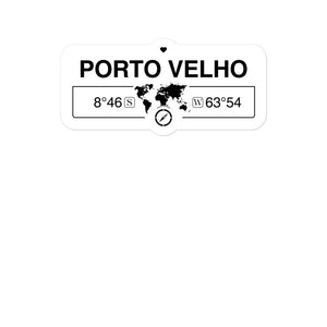 Porto Velho, Brazil 2 x 5.5" Inch Stickers Gift with Map Coordinates #REF2748F6546