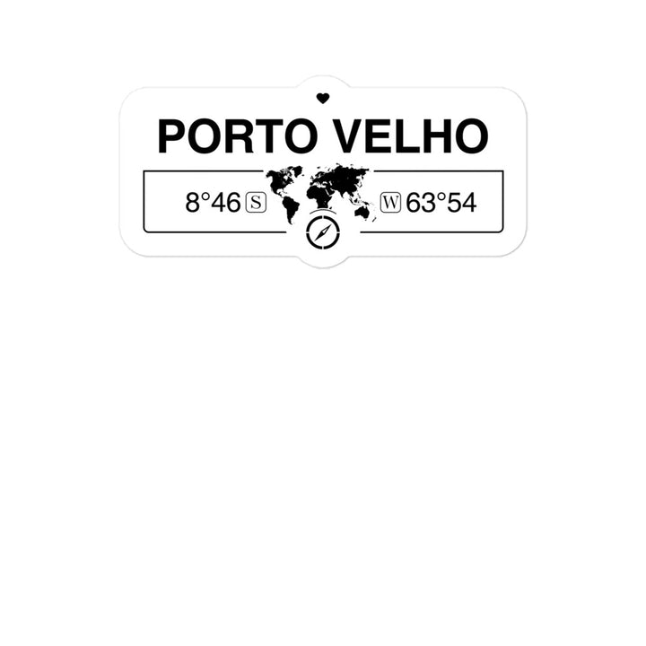 Porto Velho, Brazil 2 x 5.5" Inch Stickers Gift with Map Coordinates #REF2748F6546