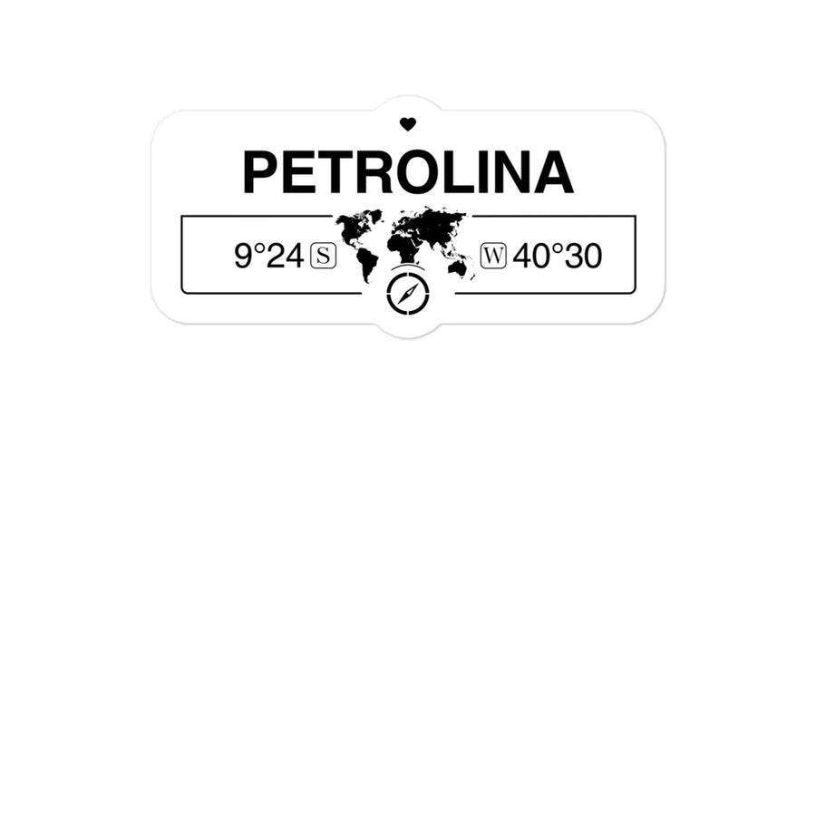 Petrolina, Brazil 2 x 5.5" Inch Stickers Gift with Map Coordinates #REF2748F6546