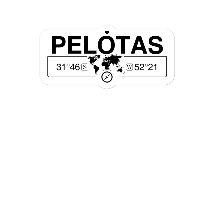 Pelotas, Brazil 2 x 5.5" Inch Stickers Gift with Map Coordinates #REF2748F6546