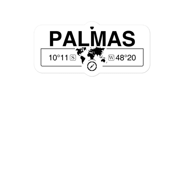Palmas, Brazil 2 x 5.5" Inch Stickers Gift with Map Coordinates #REF2748F6546