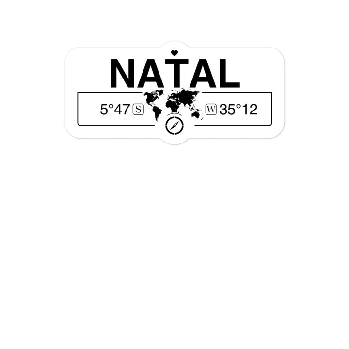 Natal, Brazil 2 x 5.5" Inch Stickers Gift with Map Coordinates #REF2748F6546