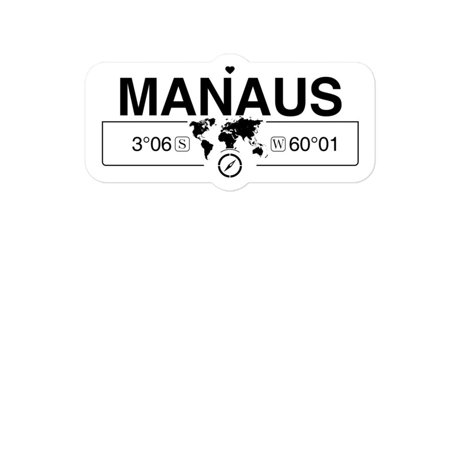Manaus, Brazil 2 x 5.5" Inch Stickers Gift with Map Coordinates #REF2748F6546
