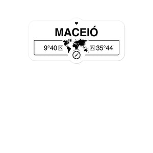 MaceiÃ³, Brazil 2 x 5.5" Inch Stickers Gift with Map Coordinates #REF2748F6546
