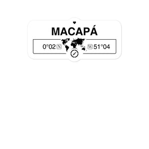 MacapÃ¡, Brazil 2 x 5.5" Inch Stickers Gift with Map Coordinates #REF2748F6546