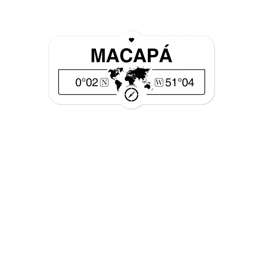 MacapÃ¡, Brazil 2 x 5.5" Inch Stickers Gift with Map Coordinates #REF2748F6546