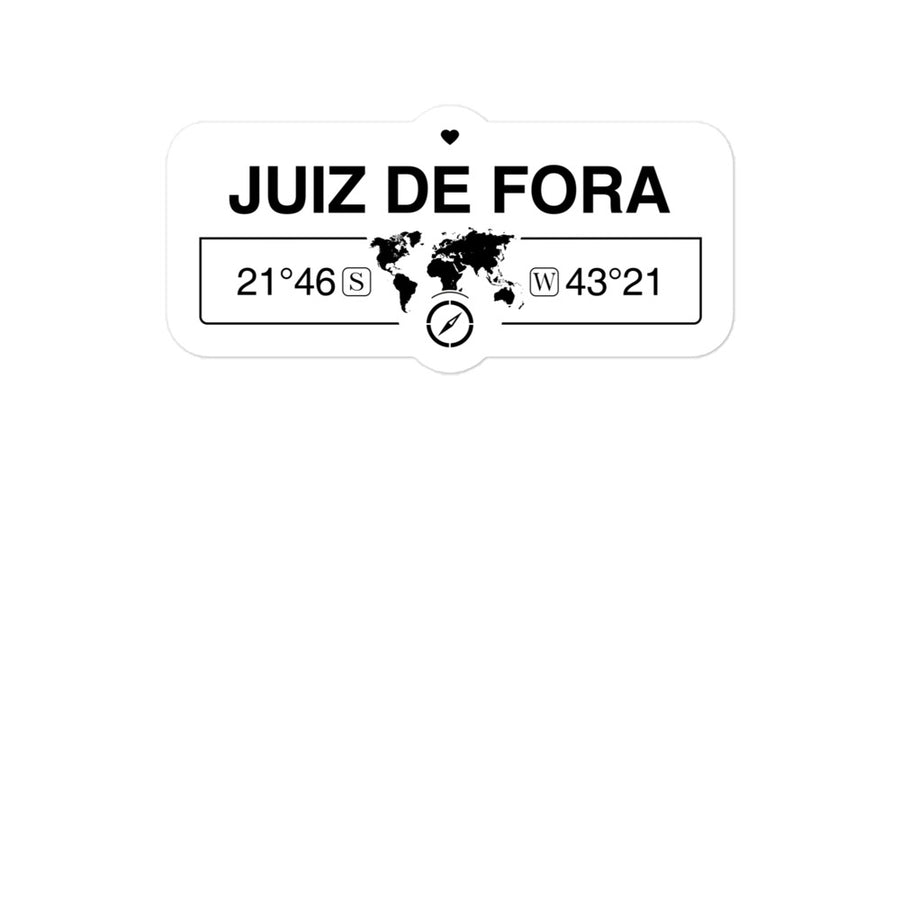 Juiz De Fora, Brazil 2 x 5.5" Inch Stickers Gift with Map Coordinates #REF2748F6546