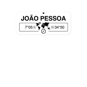 JoÃ£o Pessoa, Brazil 2 x 5.5" Inch Stickers Gift with Map Coordinates #REF2748F6546