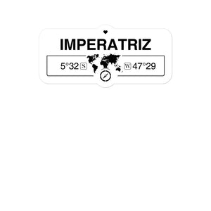 Imperatriz, Brazil 2 x 5.5" Inch Stickers Gift with Map Coordinates #REF2748F6546