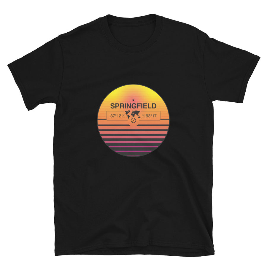 Springfield Missouri, USA Quality Retro Sunset Unisex T-shirt Gift