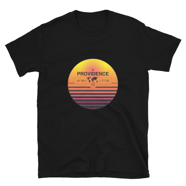 Providence Rhode Islands, USA Quality Retro Sunset Unisex T-shirt Gift